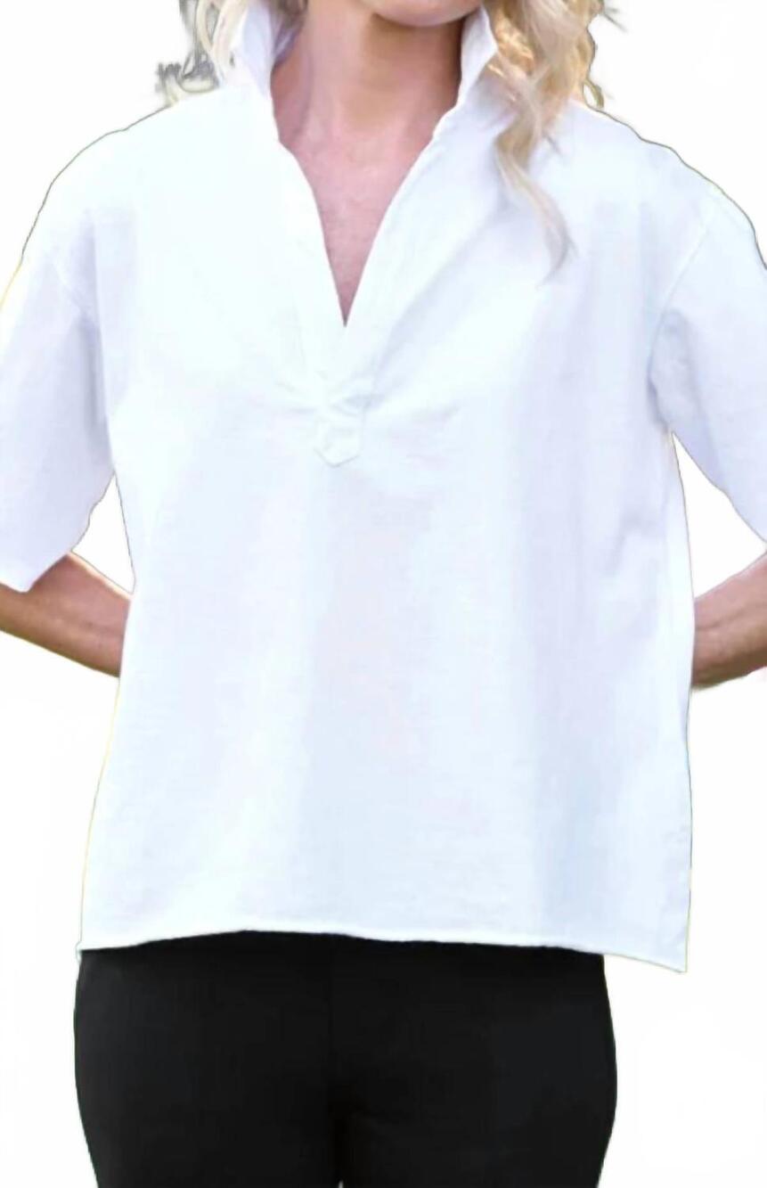 NEW FRANK & EILEEN patty popover top in white